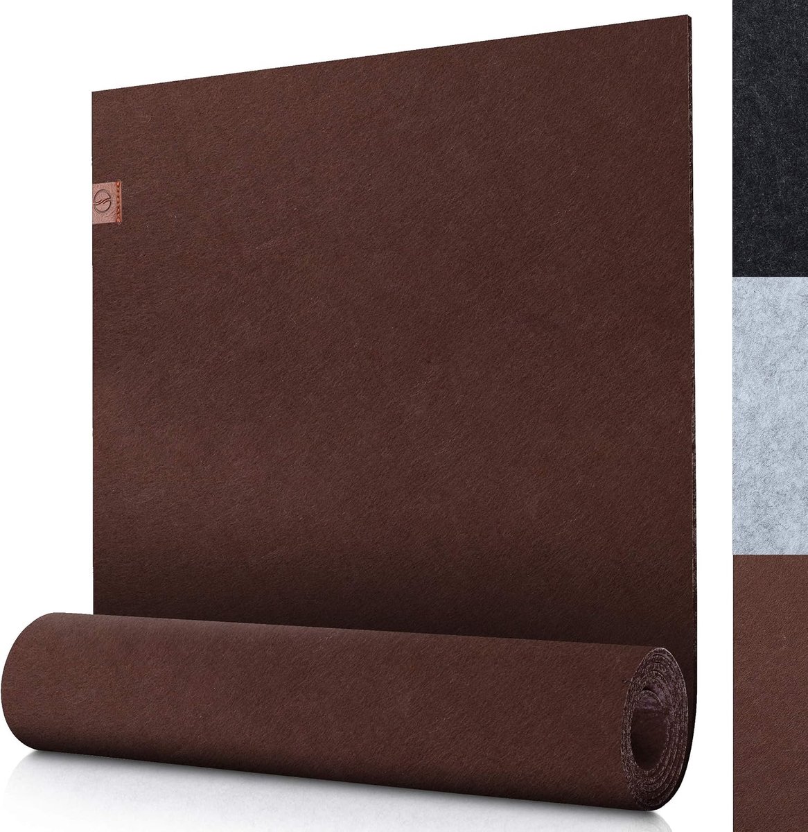 moderne vilten tafelloper bruin- 150x40cm - Wasbaar tafelkleed met lederen label - Scandinavische tafellintdecoratie - Outdoor tafelloper vilt