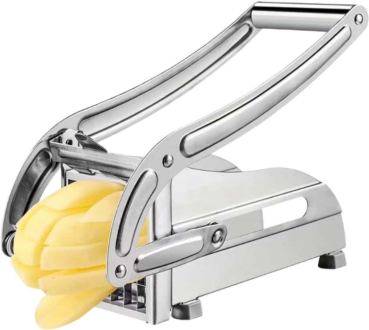 Frietsnijder | roestvrij stalen schaaf robuuste hakselaar - aardappelen frietsnijder | voor friet, spiralen, sticks, blokjes, keuken, koken, aardappelen, yamswortel, komkommer, wortel