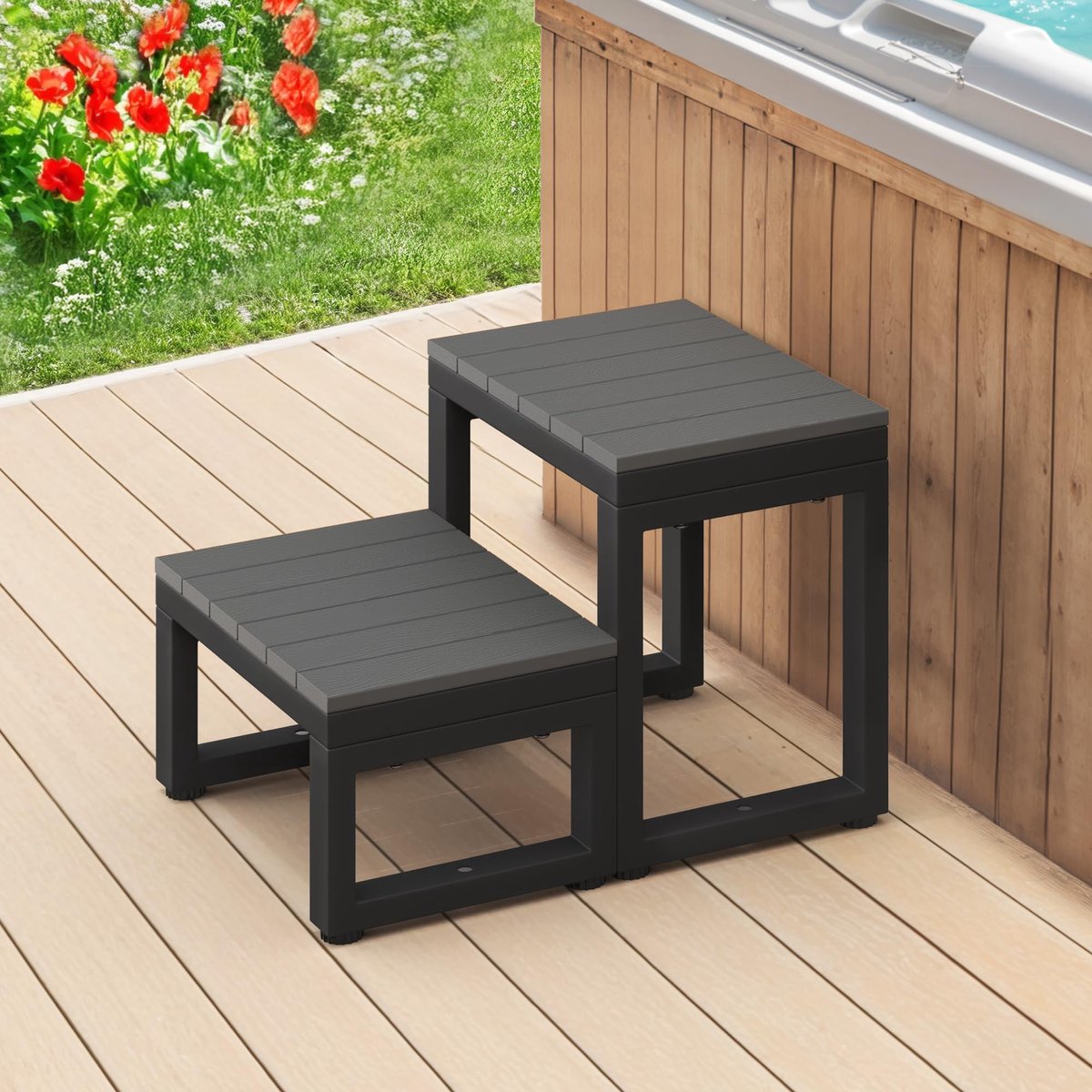 Whirlpooltrap 2 treden - antislip - HDPS treden - ideaal voor whirlpool en zwembad - SnelShoppen