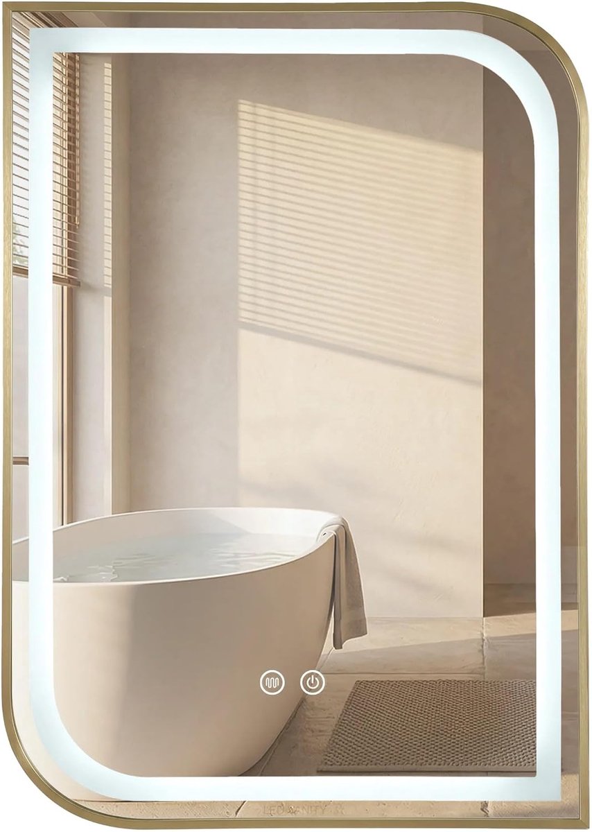 - Spiegel ZONE 80X60 LED - Gouden - Glas - 0,5 x 60 x 80 cm
