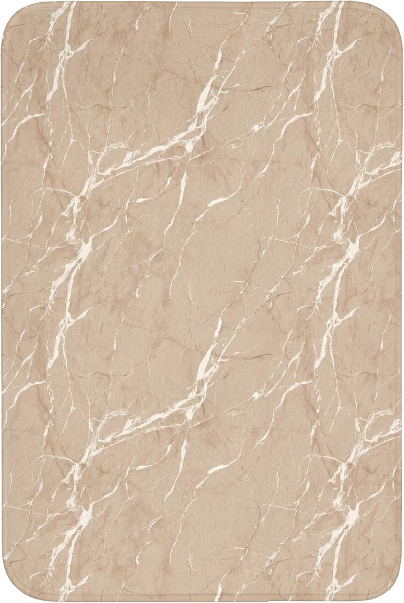 Badmat Rechthoekig 60x90 cm Badkamer Accessoires Bath Mat Anti Slip Wc Memory Foam Wasbaar Zacht Bathroom Toilet Mats Washable Beige - Marmer - Organisch - Wit