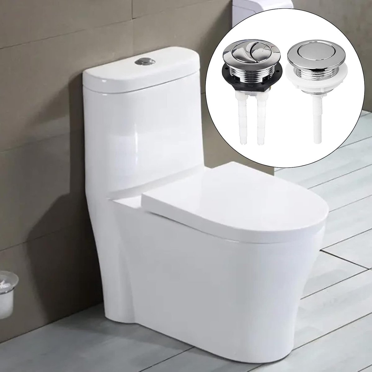 Toiletknop Enkel/Druk Spoelknop 38mm Toiletknop Vervanging met Draaddiameter Badkamer