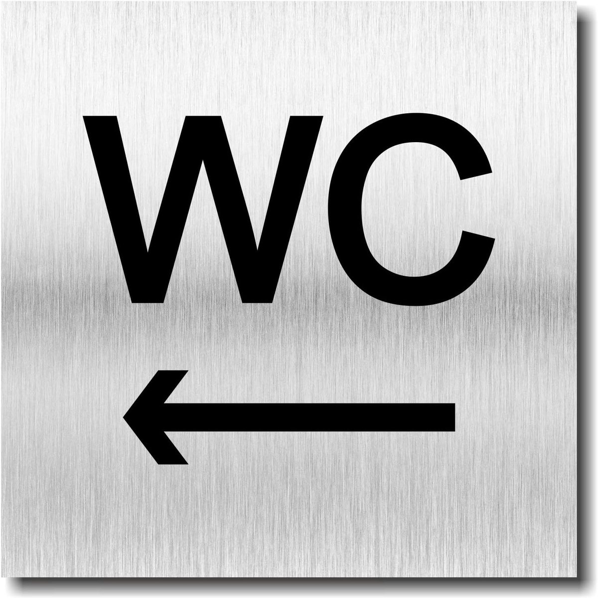WC pijl links toilet UV druk 12 x 12cm - 3mm aluminium composiet - Made in Germany - Art.nr. 984