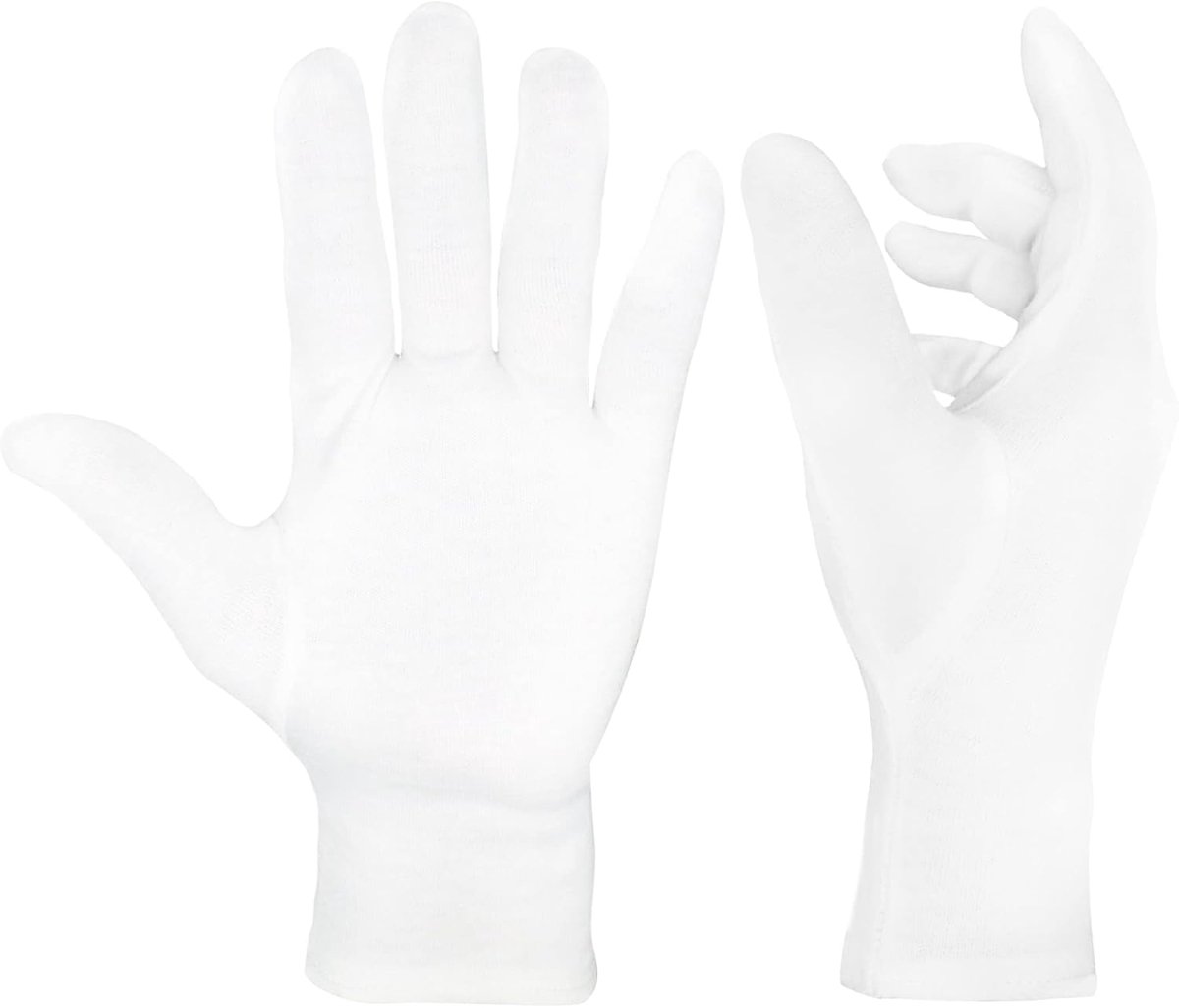 Handschoenen van 100% katoen, 2, 6 of 12 paar, hydraterend, zacht, stoffen handschoenen, comfortabel, handverzorging, bescherming tegen droge huid of eczeem, sieraden, kelner, kostuum.