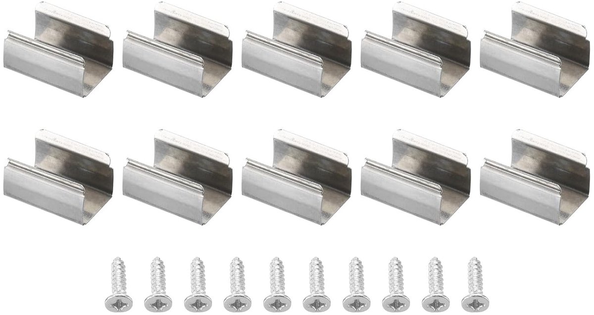 LED-stripclips - Montagebeugel - RVS Klemhouders - Neon RGB Licht - Bevestigingsclips - Schroeven - 12mm-13mm - 40 Stks - Geschikt voor - Kabel Lint - Zilverkleurig - Compatibel voor Merk.