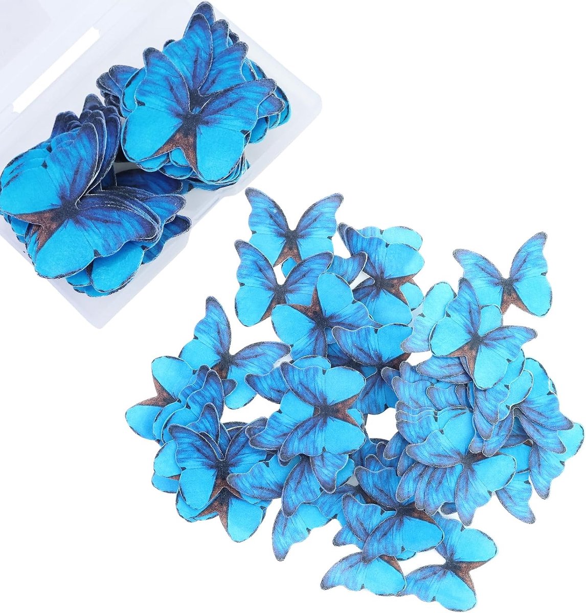 Eetbare taartdecoraties, blauwe vlinder, taartdecoratie, 3D, vlinders, papier, taartdecoratie, voor geschenkverpakking, doe-het-zelf, kaarten