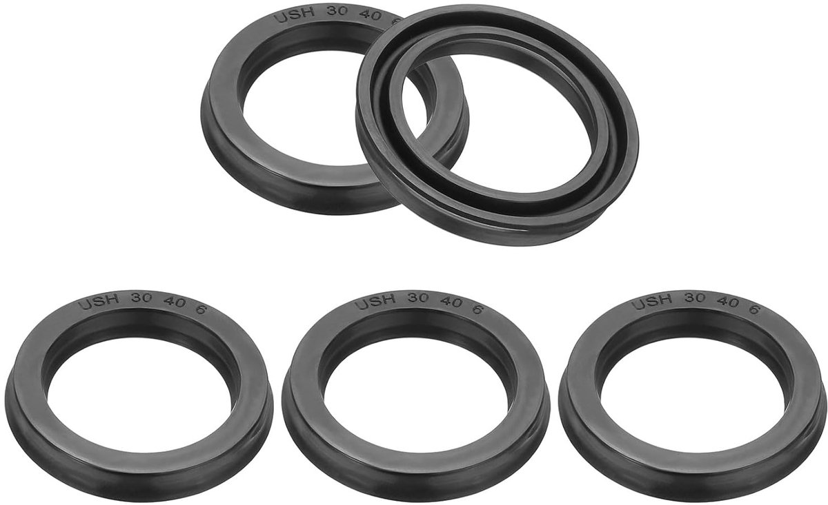 Olieafdichting 30 x 40 x 6 mm, 5 stuks lipafdichtingen, nitrilrubberen afdekking, radiaalasschijf, afdichting voor cilinder, automobielmotor, afvoerschroef, zwart