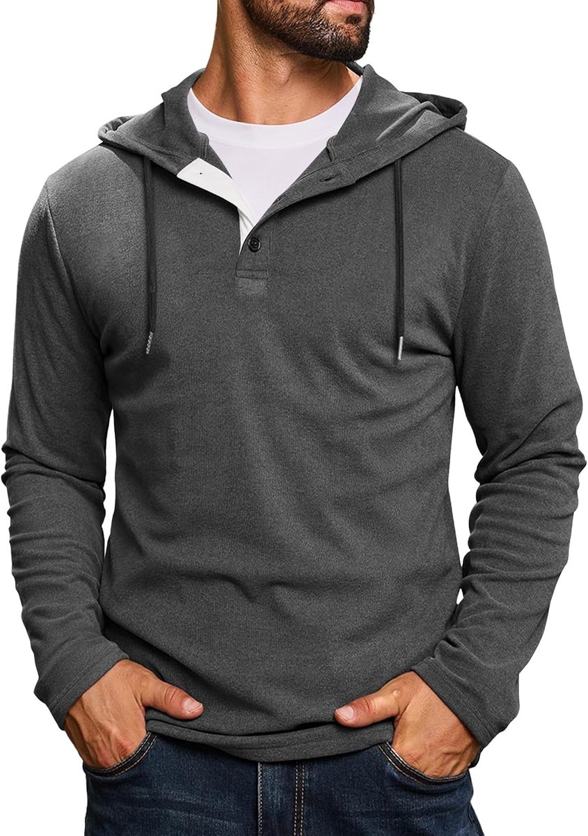 Hoodies casual knop trui capuchon sweatshirts lichtgewicht lange mouw T-shirt S-3XL