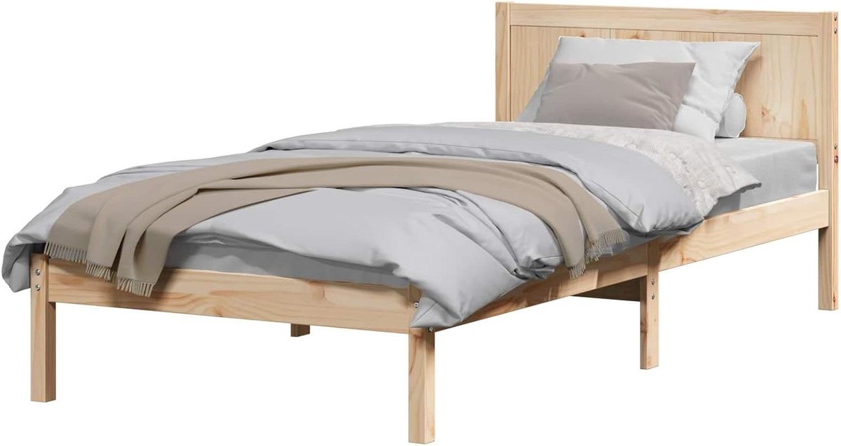 Bedframe Grenenhout - Houten Bedframe - Slaapkamer Inrichten - Massief Hout - 80 x 200 cm - Bruin