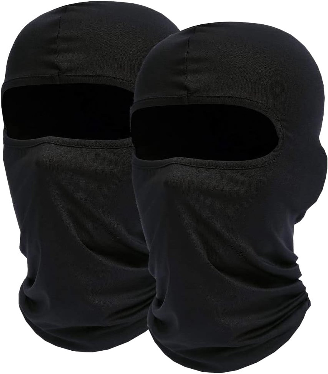 Bivakmutsen, gezichtsmasker, skimasker, motormasker, fiets, gezichtsmasker, balaclava, zwart, eenheidsmaat, dun en ademend, winddicht, voor heren en dames, winter, zomer
