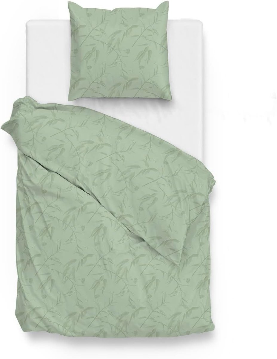 Dekbedovertrek set 140x200/220cm - katoen-satijn - foam groen - luxe uitstraling - SnelShoppen