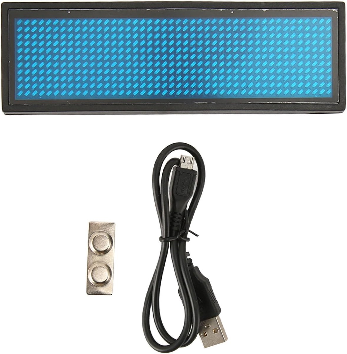 LED-naamplaatje, Mini Digitale Programmeerbare Pixels Magnetisch Badgebord met Blauw Licht, Compact Lichtgewicht Schermdisplay voor Restaurantwinkel Tentoonstelling