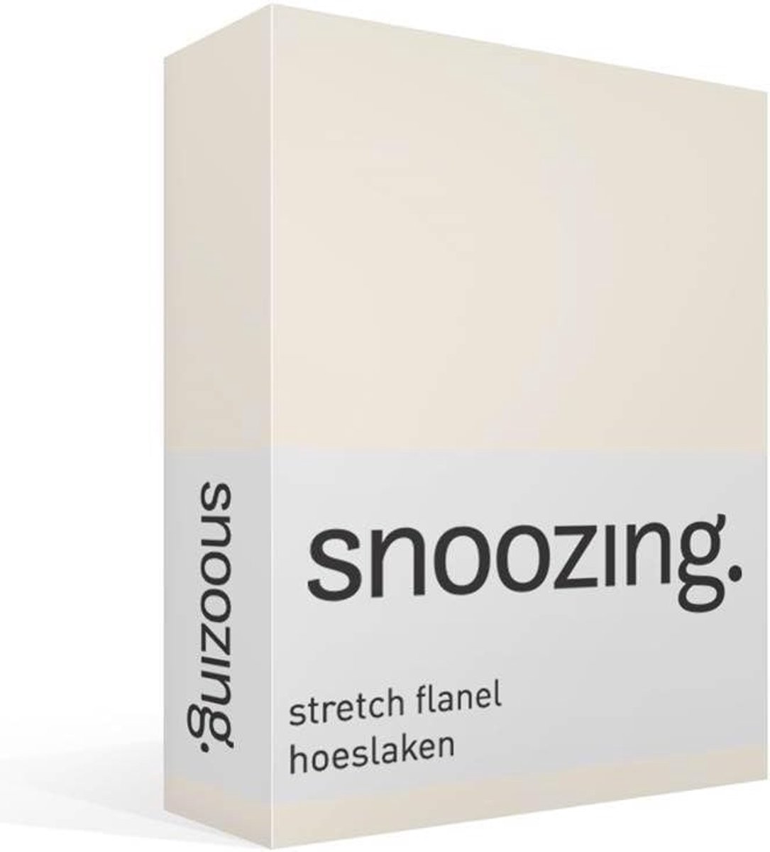 Hoeslaken 200x200/220 cm - Flanel - Ivoor - Perfect voor de winter - SnelShoppen