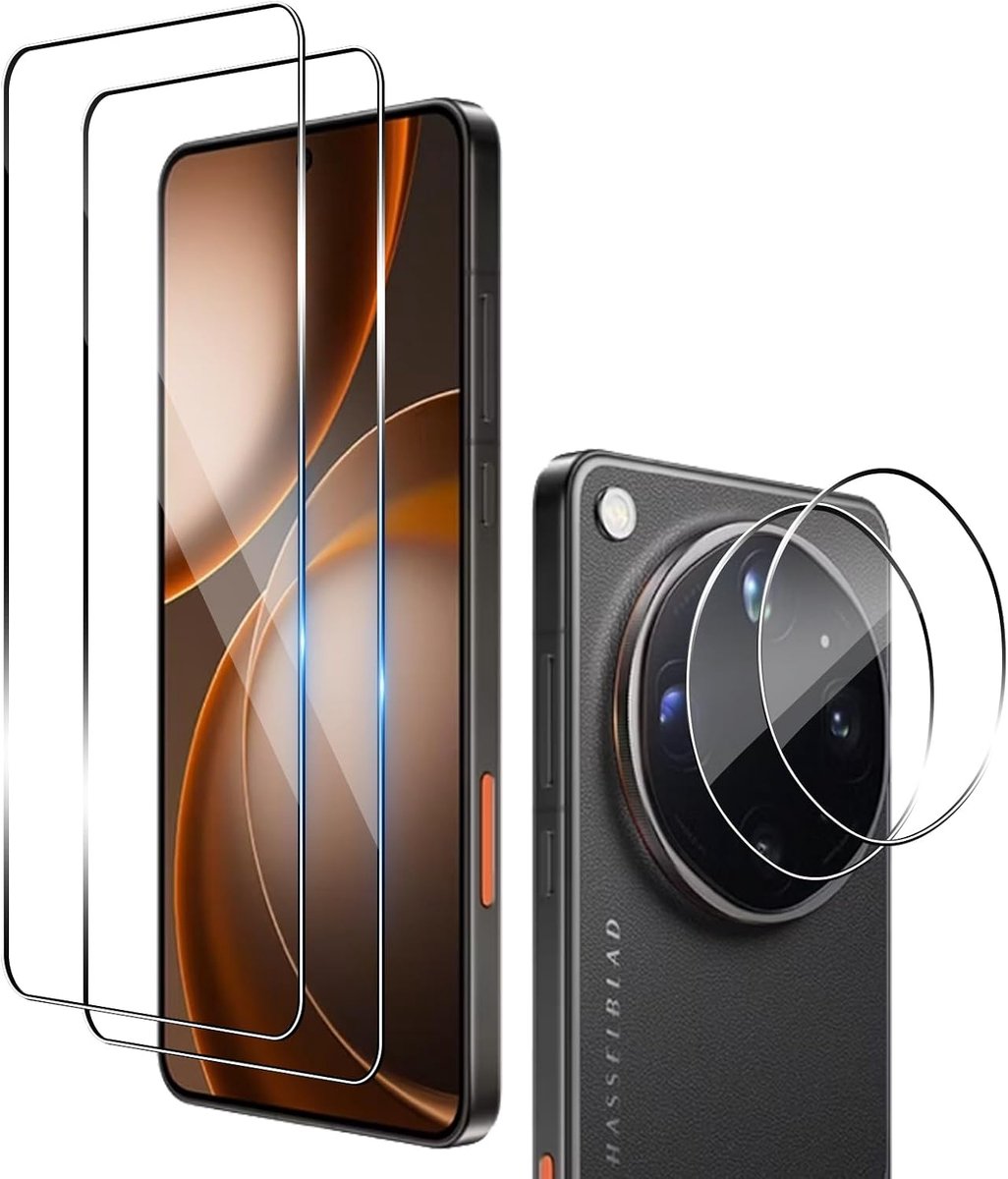 Glas voor OPPO Find X9 Ultra en camera schermbescherming | 2 stuks displaybeschermfolie met 2 stuks achtercamerabescherming, hardheid 9H, eenvoudig te installeren, ultra helder