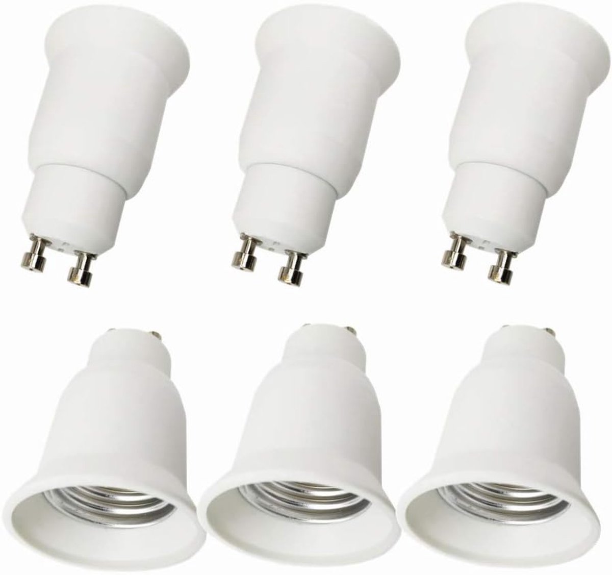 6 stuks GU10 naar E27 lampvoet adapter voor LED-lampen