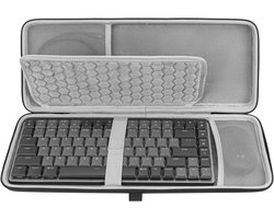Toetsenbord- en muis-combihoes, compatibel met Logitech MX Mechanical Mini, Keychron K3 Version 2, LOFREE Flow84, MelGeek O2, Flow Lite 84, draagtas met harde schaal (donkergrijs)