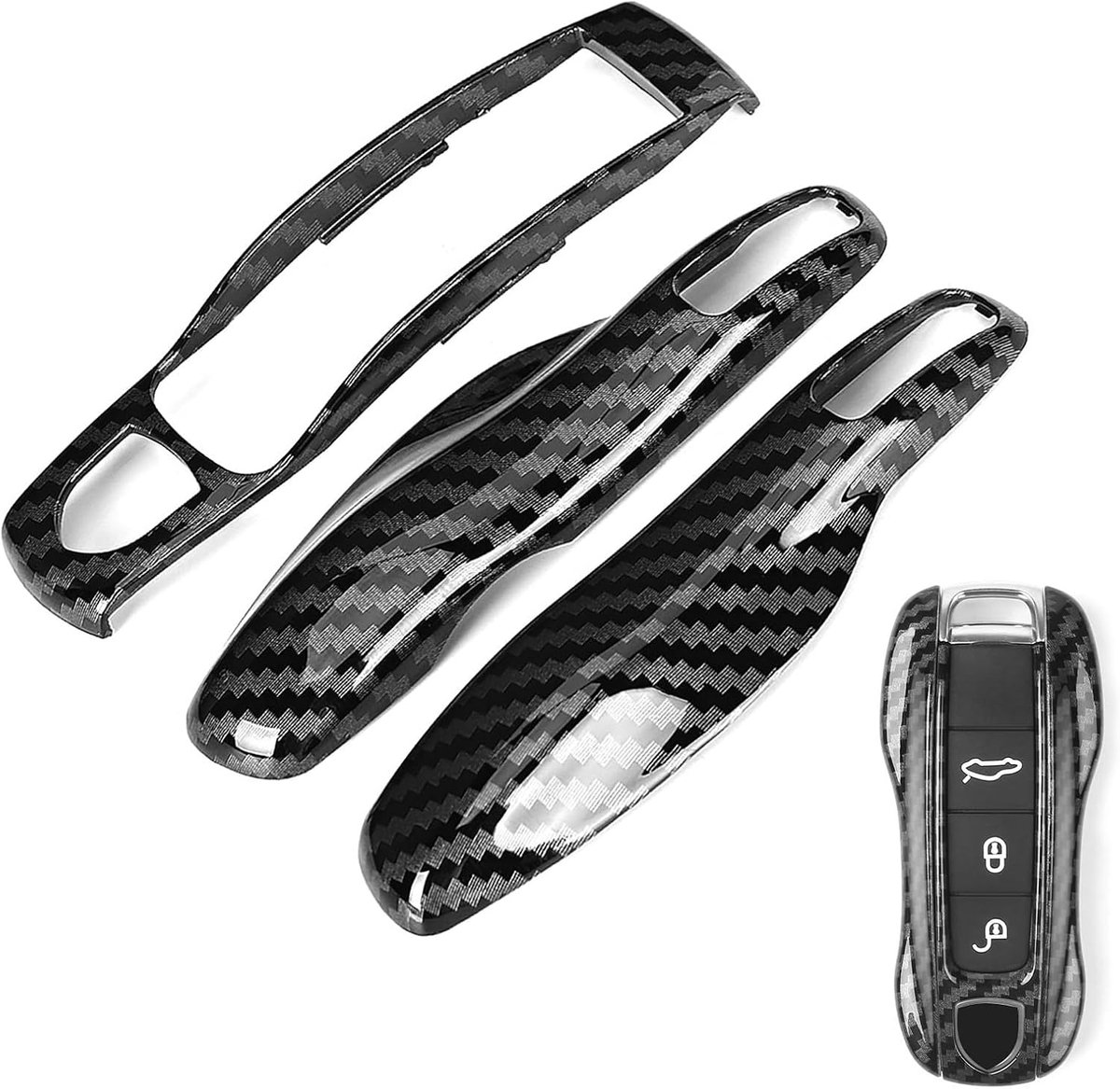 Sleutelhoes Afstandsbediening Sleutelhoes, Autosleutel Trim Cover 3 Stuks/Set Autosleutel Cover Case