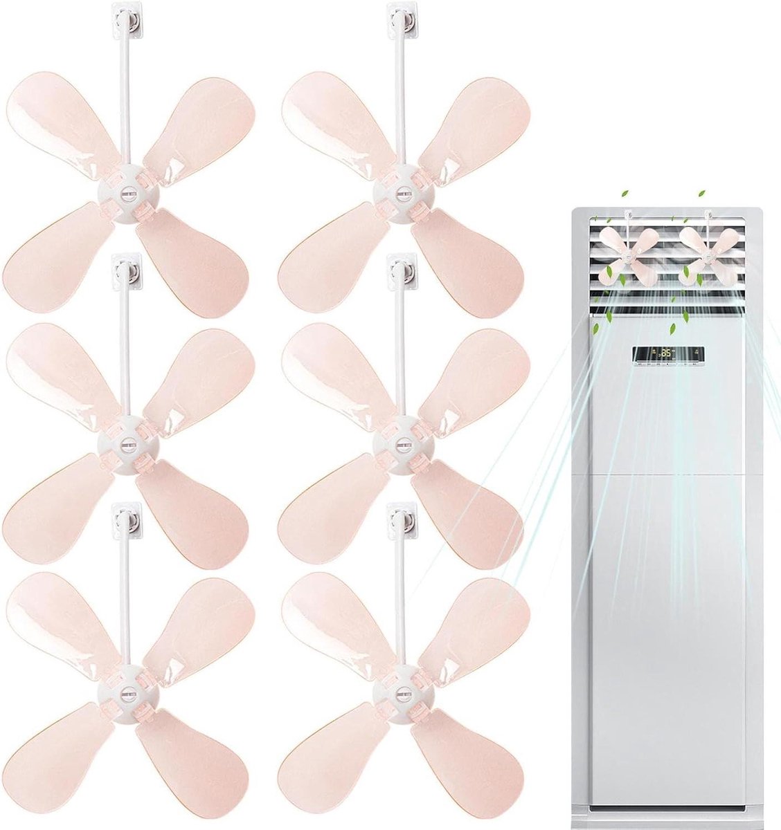 Airconditioner Deflector - Windrichter Ventilator - Tochtvrije Koeling - Gelijkmatige Luchtverdeling - 6 Stuks - Roze