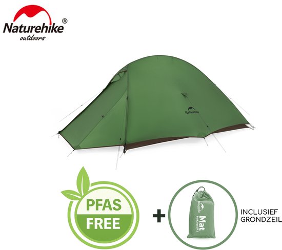 Naturehike Cloud Up 2 PRO - 100% PFAS-vrij - 2 persoons tent - Lichtgewicht tent - Incl. grondzeil - 20D 3000MM - Forest Green van Naturehike — afbeelding 2