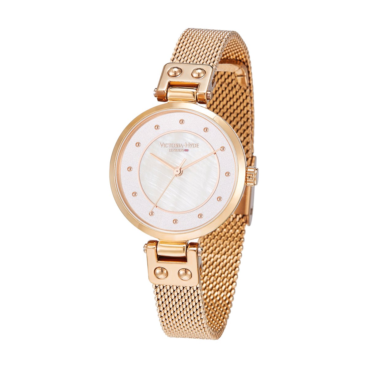 Victoria Hyde - "Charlotte Series" - Elegante Horloge - Dames Horloges - Vrouwen Horloges - Mesh - Rose Goudkleurig - dameshorloge - analoog - Waterdicht - Best Verkochte Horloges - Leuke Cadeau - Rosékleurig