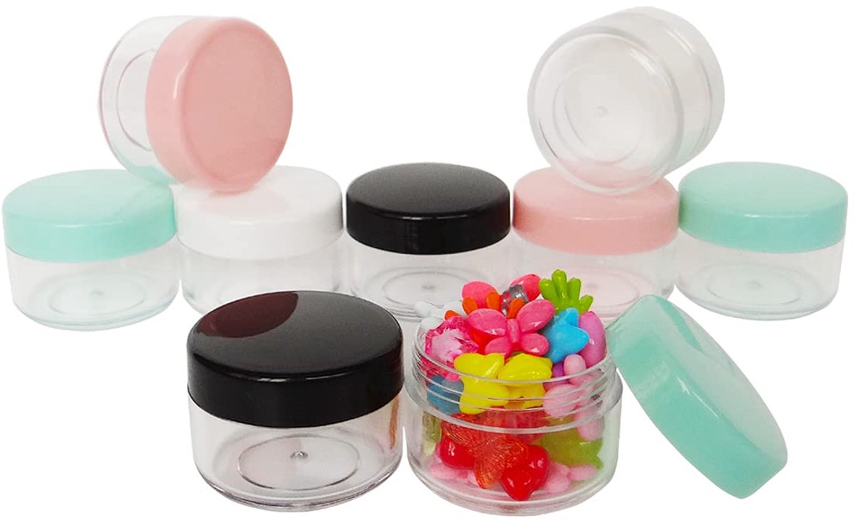 Cosmetische potten 15 ml - ronde plastic containers - schroefdop - ideaal voor make-up, poeders en sieraden - ShopVlot