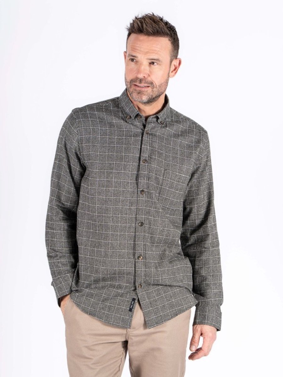 Blouse 600235 grijs geruit Rascal flanel Pre End - maat XXL