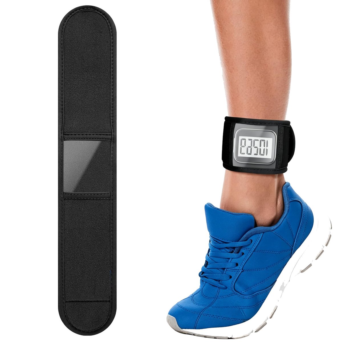 Enkelband verstelbaar 39,5 cm - zwart - klittenbandsluiting - ideaal voor hardlopen - ShopVlot