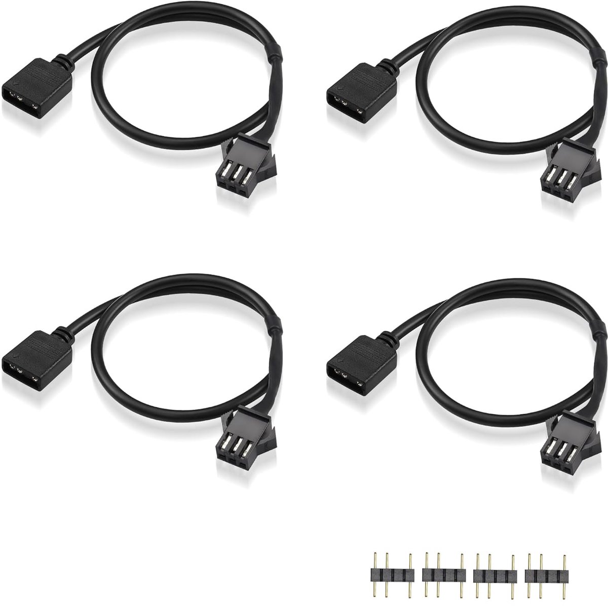 ARGB-verlengkabel - 0,98 ft (stijl 4) met 3-pins vrouwelijke ARGB-stekker en adresseerbare 5 V RGB-verlenging voor RGB-fans en ledstrips