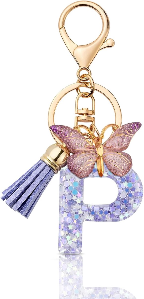 Sleutelhanger met Letter Beginletter Alphabet Vrouwen | Geschenken Gepersonaliseerde Sleutelhanger met Letter voor Vrouwen, een Leuk Accessoire voor Sleutels Tas of Rugzak