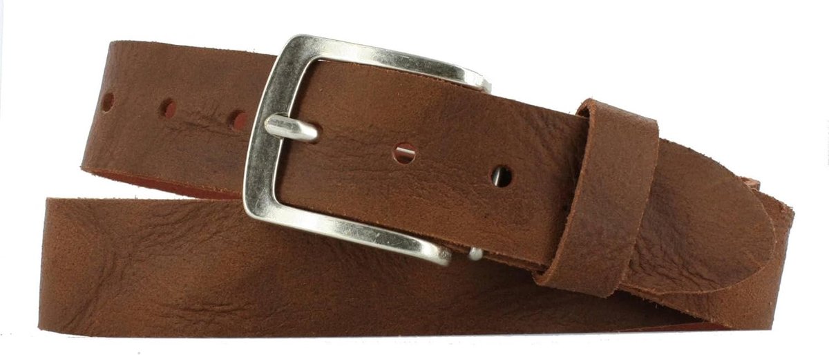 Riemen 4cm | Man/Vrouw Splitleer | Kleur: Zwart | Riemmaat: 115 (totale lengte: 130cm) | 100% Echt Leer | Nikkelvrije gesp