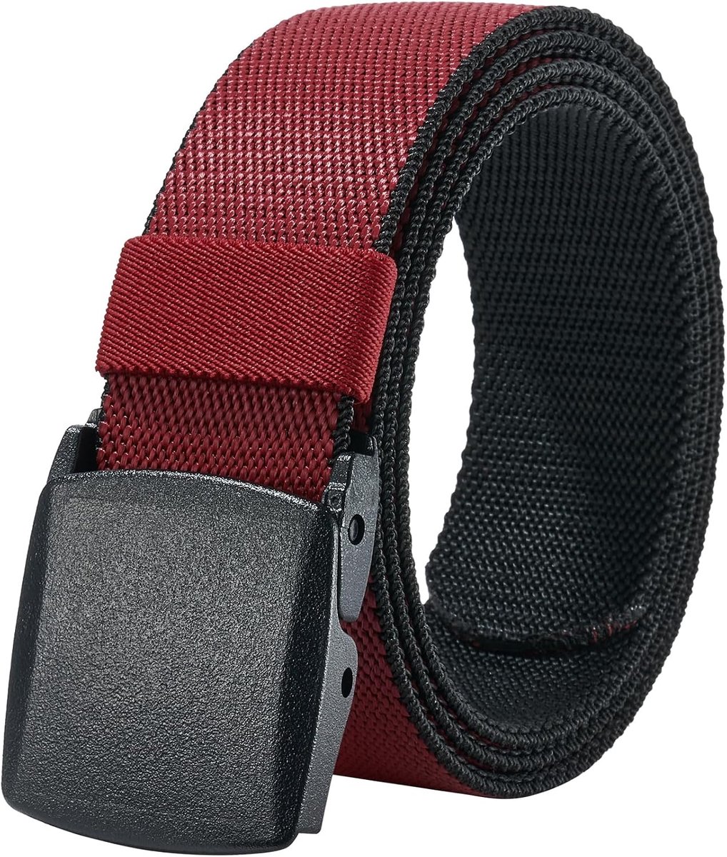 Elastische riem voor heren, 130 cm stretchriem met kunststof gesp, riem in 2 kleuren