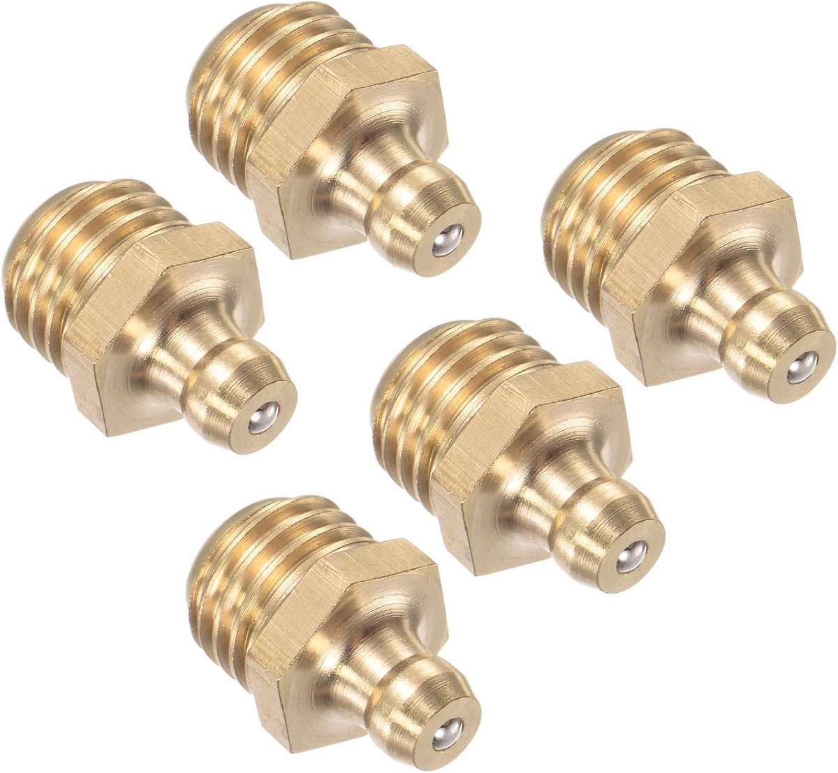 rechte vetfitting, | M12x1.5mm metrisch | Hydraulische vetnippel - (Toepassingen: voor het vervangen van ontbrekende of gebroken oliefitting), 5 stuks