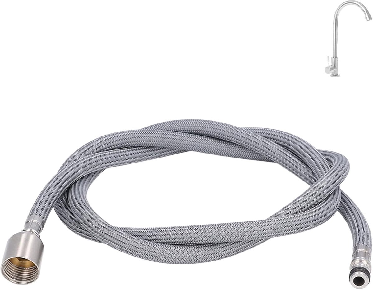 2 1,5 m uittrekbare kraanslang nylon vlecht PVC flexibele kraanslang vervanging uittrekbare kraanslang uittrekbare kraanslang vervanging voor keuken badkamer