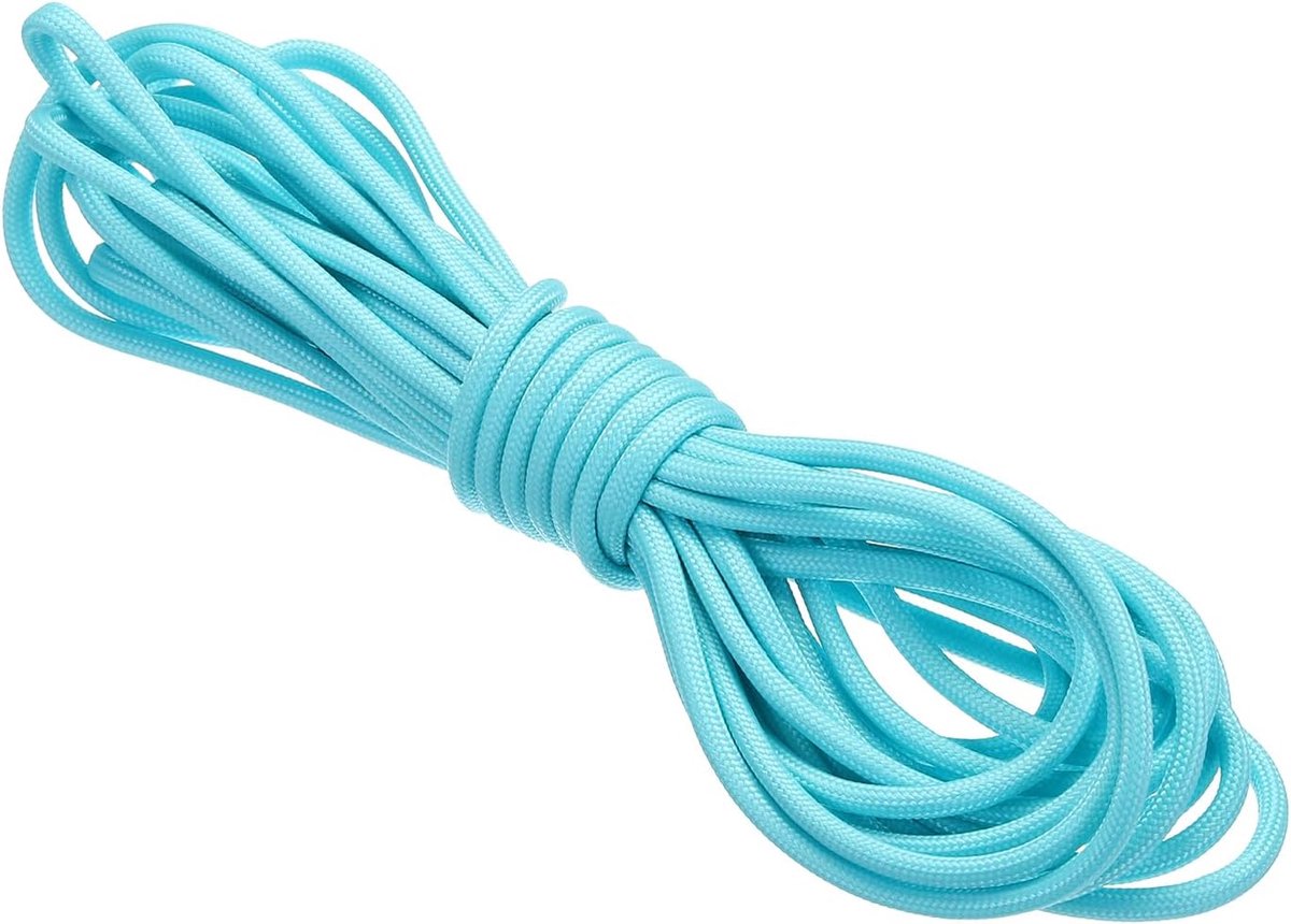 20 Voeten Reflecterende Guyline Camping Paracord, 4 mm Tent Cord Guyline Touw Nylon Paracord Touw voor Camping Tent Tarp Wandelen, Lichtblauw