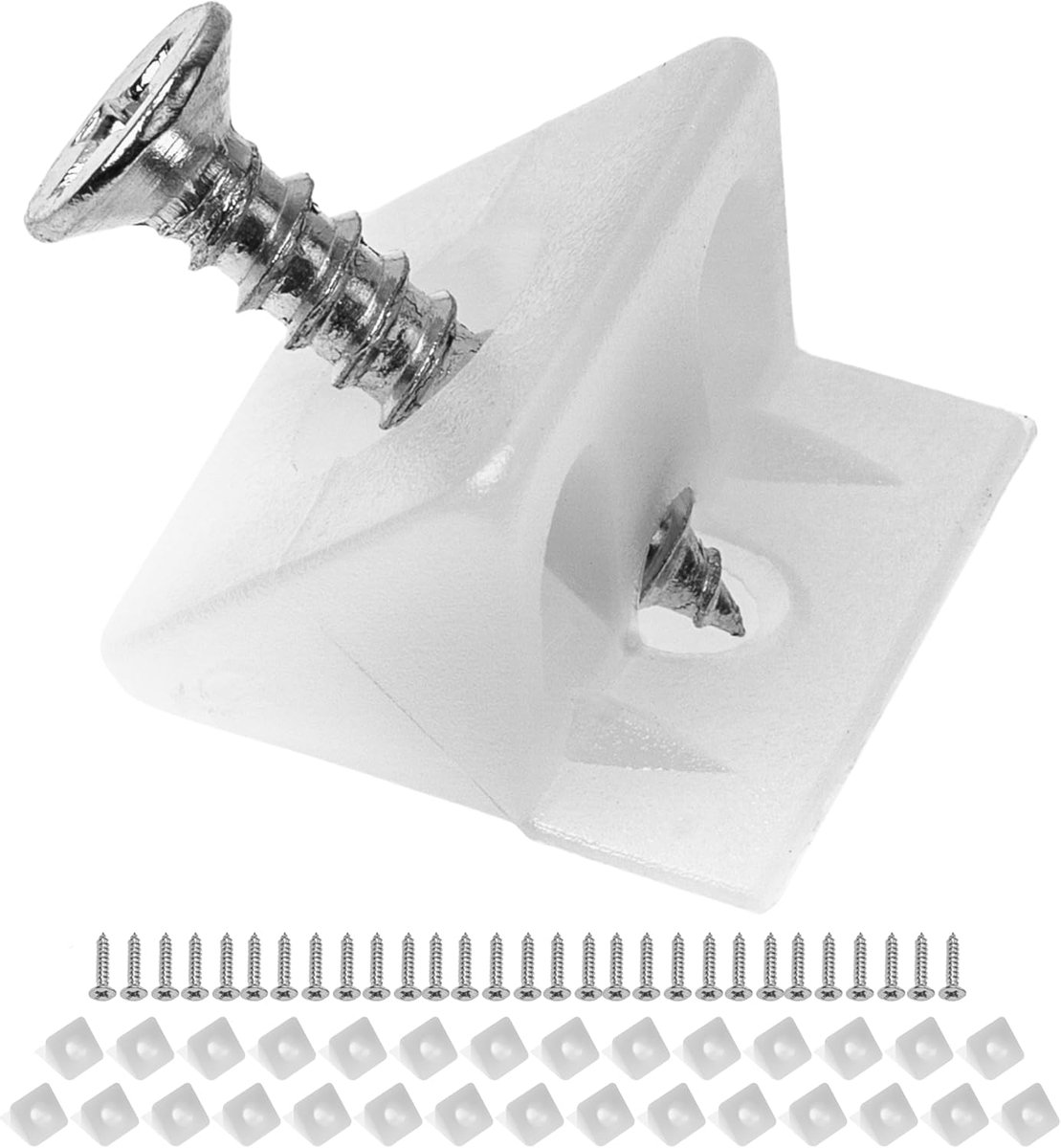 Meubelwiggen voor lade en kast, 30 st., hoekwiggen 14 x 9 mm, houtschroeven M2 x 16 mm, reparatieset voor doorhangende ladebodems, achterpanelen kast, achterpaneelvervanger, meubelstuk