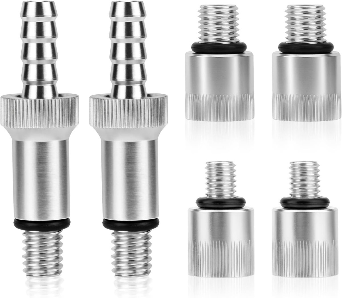6st Adapters Onderste Eenheid Tandwieloliepomp, Duurzaam Aluminium Onderste Eenheidspomp Adapters Inclusief Draaibare Connectoren en Mannelijke Verbindingen voor Onderhoud Buitenboordmotoren