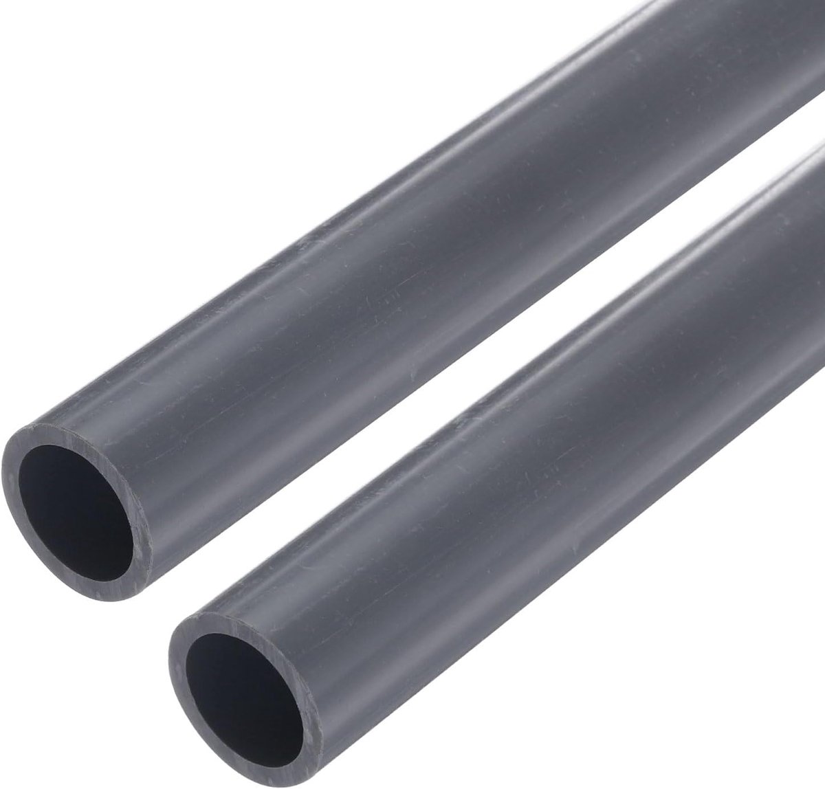 2 stuks PVC buis, diameter 16,6 mm lengte 0,23 m rond kunststof buis voor tuin, aquarium, waterleiding, kabelkanaal, ventilatiebuis (Lichtgrijs)