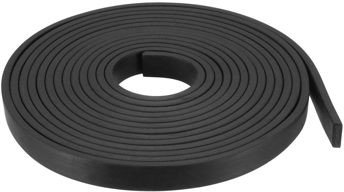 sourcing map Rubberen afdichting, rubberen strips, massieve rechthoek, 10 mm breed, 3 mm dik, 3 meter lang, zwart