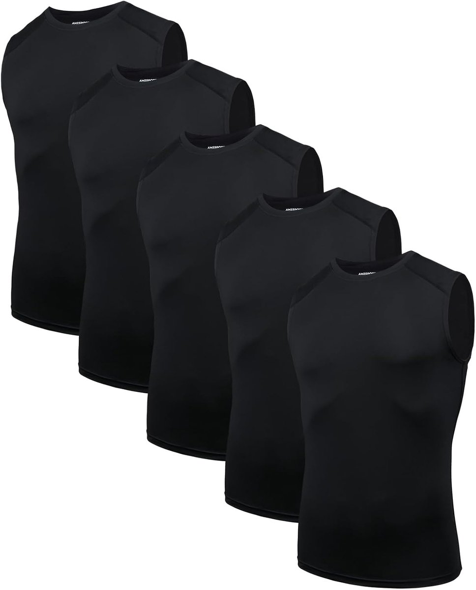 Tanktops voor heren, ademend, compressieshirt, functioneel shirt, loopshirt, mouwloze tanktop voor sport, fitnessstudio, fitness en hardlopen
