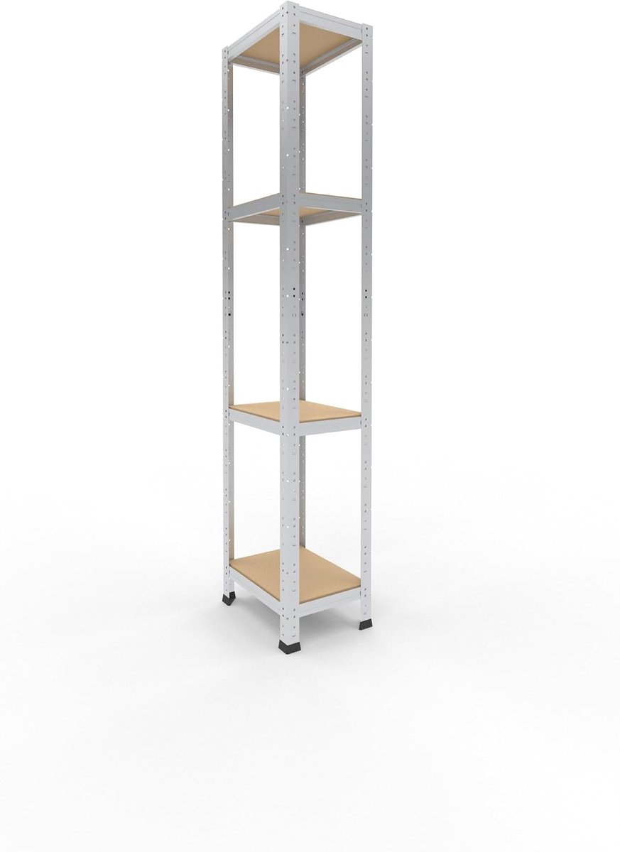 shelfplaza Home 180x30x40cm metalen stellingkast verzinkt: 4x175kg | stellingen Berging stelling Garagekast Metalen opslagstelling Opbergstelling Zware stelling Opslagrek Garage stelling