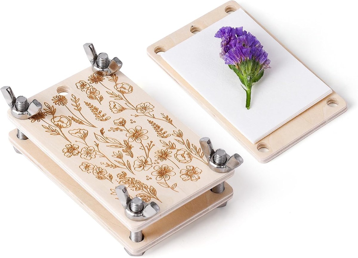 Mini Bloempers Kit voor het drogen van kleine bloemen, reis- en buitenpers voor planten, bladeren, kruiden, microbloemen, 6,35 x 10,16 cm zakpers bloemkit voor klaslokalen, beginners