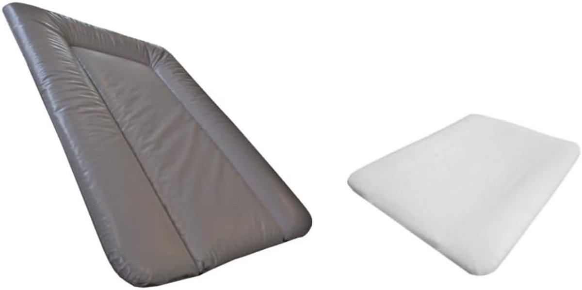 - Set – aankleedkussen – 70 x 50 cm – taupe + aankleedkussen – wit – keurmerk Oeko-Tex Standard 100