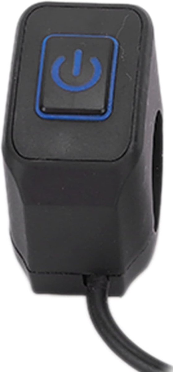 22 Mm Motorstuurschakelaar Bedieningsknop Fietskoplampschakelaar Motor Claxon Knop Waterdicht Universeel voor Koplamp(blue)