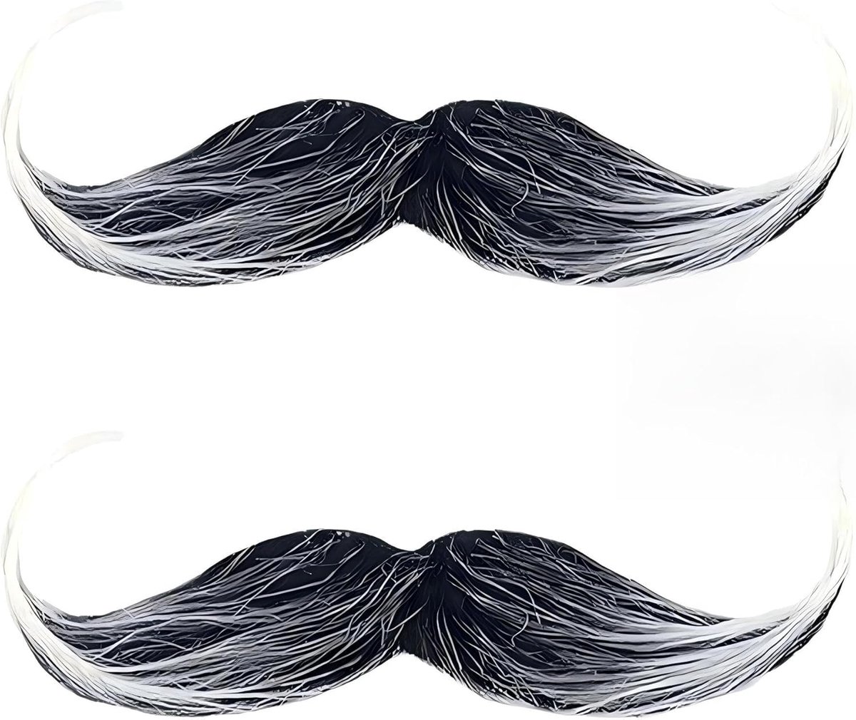 Set van 2 realistische nepbaard snor om op te plakken, zachte stof, valse baard, herbruikbaar, voor Halloween, carnaval, party, kostuum