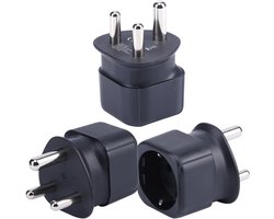 Naar Zuid-Afrika/Swaziland Stekkeradapter, Europese/Duitsland/Franse Schuko Type C/E/F Stekker Geschikt voor Zuid-Afrika/Swaziland Stopcontact Reisstekker Converter (3 stukken)