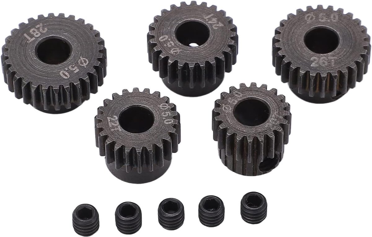 5 Stuks Set, 5 Mm Asgat, 48DP Gear Set voor RC Hobbyisten en Race Trucks