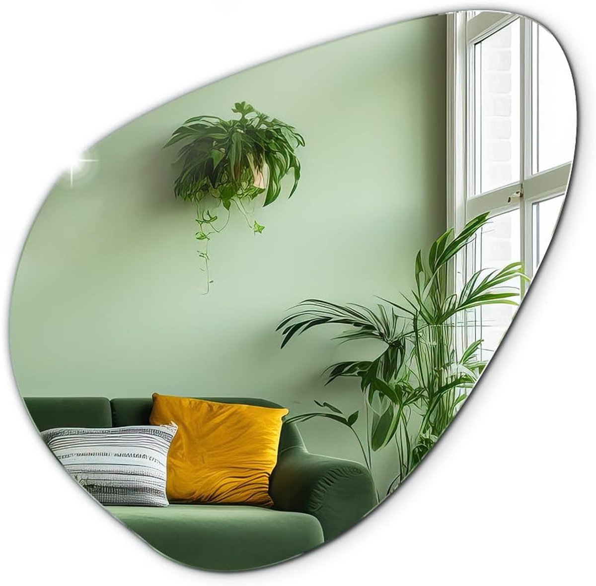 Frameless stijlvolle wandspiegel Loft Boho Premium voor badkamer make-up Vlek vorm 58x58cm Grote artistieke spiegel