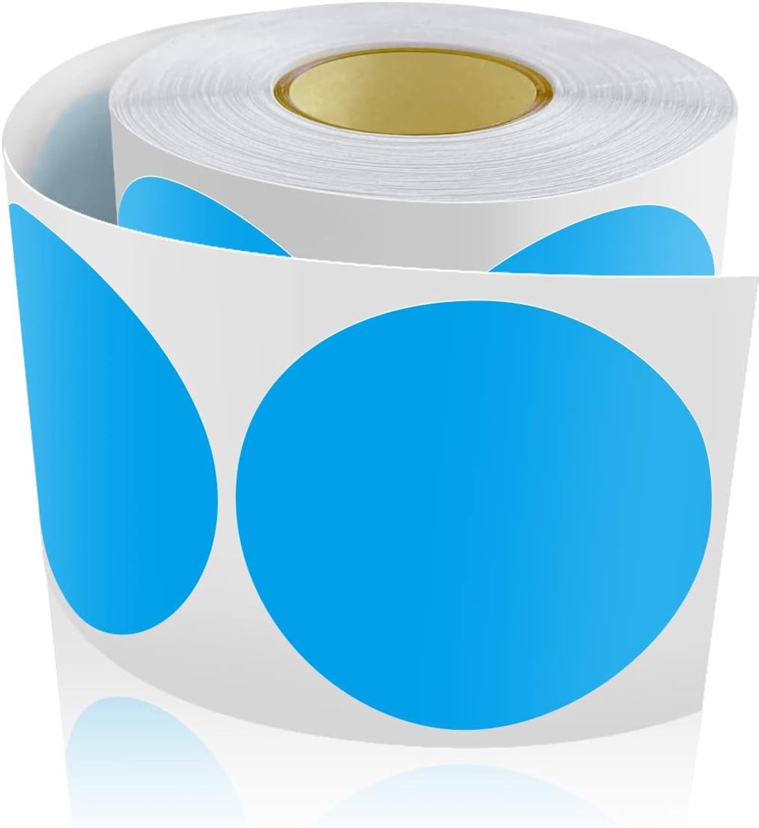 500 stuks ronde stickers - 50 mm - kleurcode - rol markeringspunten - blauw
