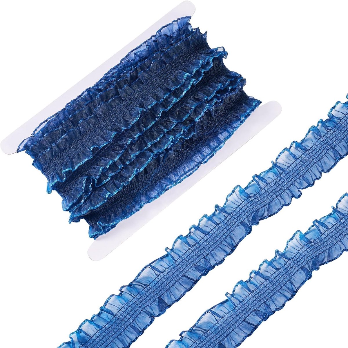 10 Yards Dubbele Ruche Kant Trim 1-1/4 "Ruche Stretch Elastische Rand Trim Lint Geplooid Kant Lint Ruches Trimmen Craft Lint voor Geschenkverpakking Boeket Decor