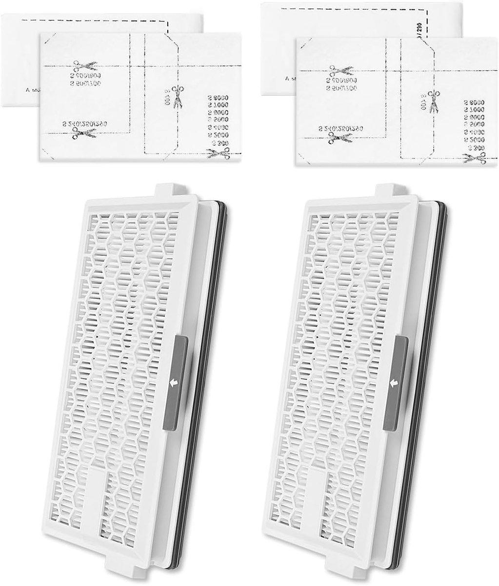 2 Hepa-filter SF-HA 50 + 2 motorbeschermingsfilters + 2 afzuigfilters voor Miele stofzuigers, Ideaal Hepa Airclean 50 accessoires voor Miele Complete C3 & C2, Compact C1 & C2, S8340